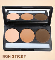Palette de contour minérale 3-en-1 : Poudre pressée mate, contrôle du sébum, sculpteur de visage, bronzer, estompeur, végétalien, longue tenue, waterproof