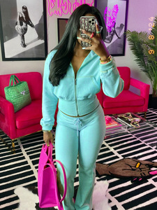 Setelan Olahraga Wanita Musim Semi Terbaru, Logo Custom, Setelan Jogger 2 Potong, Setelan Hoodie Katun, Celana Olahraga Wanita, Set Rajut Waffle - Product Image 5