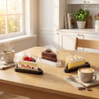 Boîte de rangement portable en plastique transparent pour gâteaux, emballage alimentaire pour décorations de gâteaux de Noël, conteneur en plastique