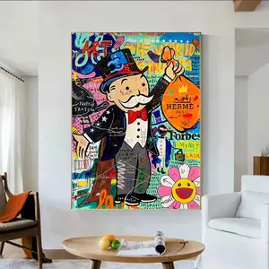 Póster de decoración del hogar, pinturas con Graffiti de dinero, el mundo es tuya, imágenes modernas, lienzo artístico de pared monopoly