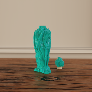 Bouteille à liqueur en céramique verte unie personnalisée avec deux crânes brûlés, avec couvercle en forme de tête de crâne pour <span class=keywords><strong>les</strong></span> marques de <span class=keywords><strong>whisky</strong></span> et de liqueur - Product Image 5