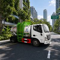 Camion à ordures FOTON 4x2 pour déchets de cuisine, véhicule de collecte de déchets alimentaires haute efficacité avec élévateur latéral