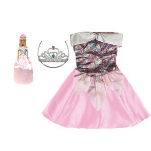 Tenue de poupée princesse noire en PVC de qualité supérieure, format voyage, avec couronne, emballée en boîte fenêtrée, approvisionnement transfrontalier - Product Image 1