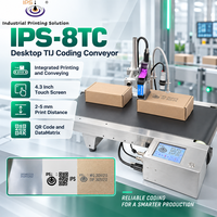 Imprimante jet d'encre IPS-8TC pour le codage de date, machine de codage jet d'encre avec convoyeur, imprimante jet d'encre pour emballage en ligne