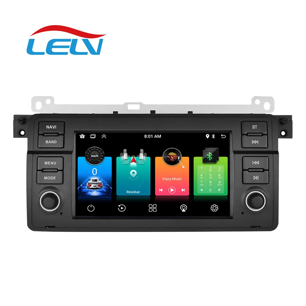 Lelv Rádio estéreo para carro 7 Polegadas Navegação GPS para BMW Série 3 E46 M3 Multimídia Carplay 4g Lte Wifi 1998-2006