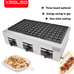 XEOLEO Commercial Desktop 3-plate <strong>Takoyaki</strong> Machine Street Food Professional Gas Octopus Balls <strong>Takoyaki</strong> Grill Machine Non-Stick