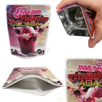 Sachets Mylar refermables holographiques anti-odeur avec film barrière anti-odeur pour bonbons comestibles personnalisés de 3,5g, 7g, 14g, 28g