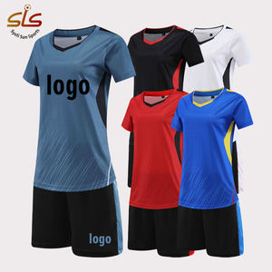 قمصان وشورتات كرة الطائرة الجديدة سريعة الجفاف وقابلة للتنفس 100% بوليستر للرجال والنساء، ملابس رياضية بأكمام قصيرة، بدلة منافسة خفيفة - Product Image 1