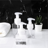 Vente en gros de flacons pompe à savon en plastique PET transparent carrés de 60 ml
