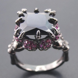 Mystic Topaz Engagement Ring in Rhodium Plated Silver Natural <b>Cushion</b> <b>Rainbow</b> Wedding Party - Product Image 5