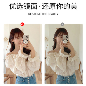 LED Full-Length Silver Mirror Irregular Shape <b>Touch</b> <b>Switch</b> Adjustable Home Use Freestanding Modern Design Metal Frame Float - Product Image 4