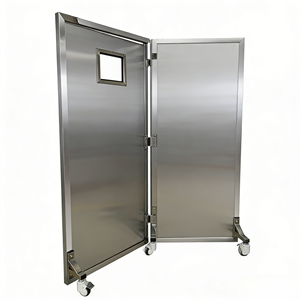Barrière de protection radiologique mobile en acier inoxydable pour usage hospitalier – Écran en feuille de plomb de haute pureté et fenêtre en verre au plomb pour la radioprotection - Product Image 3