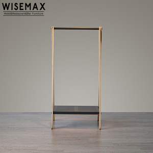 WISEMAX MUEBLES Nordic Madera Maciza Metal Extraíble Hogar Tendedero Cambiador <span class=keywords><strong>Perchero</strong></span> con Zapatero Estante Gabinete - Product Image 3