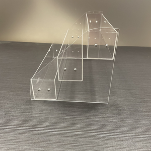 <span class=keywords><strong>3</strong></span> Tier rõ ràng Acrylic hiển thị Kệ Acrylic Riser hiển thị đứng cho mỹ phẩm sơn móng tay - Product Image 3