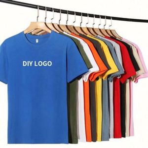 Promotion Good Quality Skin-Friendly 50/50 Cotton Poly T Shirts Men's Short Sleeve Round Neck T Shirts With Custom Logo - Product Image 3