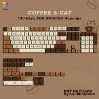 커피 앤 캣 XDA ISO/ANSI 138키 PBT 염료승화 키캡 (61/68/71/75/87/98/104/108키 기계식 키보드용)