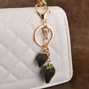Fashion Strawberry Fruit Ladies Car Keychain <b>Cute</b> Alloy Keychain <b>Keyring</b> Bag Pendant - Product Image 4