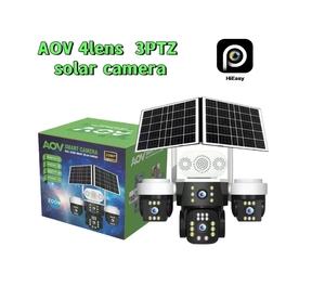 Nouvelle arrivée HiEasy AOV Caméra 4 objectifs 20MP Sécurité 6 moteurs Enregistrement 24h/24 et 7j/7 Caméra IP 4G Sim 3PTZ Caméra solaire AOV - Product Image 4