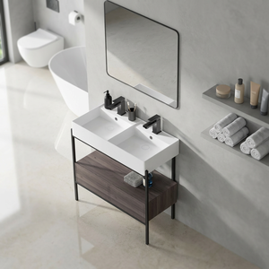 Mueble de Baño con Doble Lavabo de Fábrica Chaozhou, Muebles de Baño con Estantes para Toallas - Product Image 5