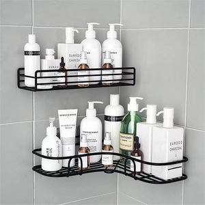 Punch-free Toilet Bathroom <b>Corner</b> Rack Modern Design Hotel Use <b>Standing</b> Mount Metal Vanity - Product Image 4