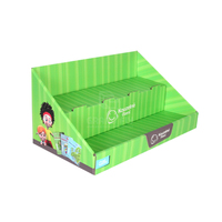 Présentoirs de comptoir en carton personnalisés, en papier recyclé, pour table/bureau, avec crochet, unité de présentation CDU, présentoir pliable pour expédition