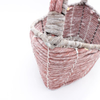 Vente directe en forme de bateau, poignée haute, corde en papier multicolore, panier à fleurs de haute qualité, panier de rangement