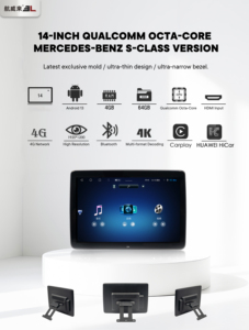Pantalla Táctil de Alta Calidad de 14 Pulgadas con Android 13, 4G, CarPlay, USB y Mirror Link para Reposacabezas de Clase S S400 S450 W223 W222 - Product Image 5