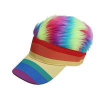 Meilleures ventes : Couvre-chefs et accessoires de tête pour hommes, personnalisés, style hip-hop, avec rayures arc-en-ciel amusantes, en fausse fourrure, décoration pour chapeau fedora et casquette de baseball