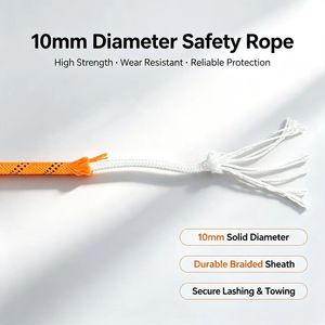 Corda Statica per Arrampicata a Doppia Treccia 12/48 Fili 8mm 10mm 12mm, Dinamica Riflettente Kernmantle in Nylon per Soccorso e Alpinismo - Product Image 1