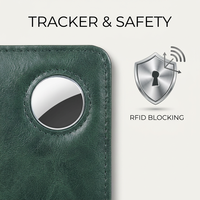 Portefeuille de voyage anti-perte en cuir PU pour femmes et hommes avec emplacement pour AirTags, blocage RFID, porte-passeport