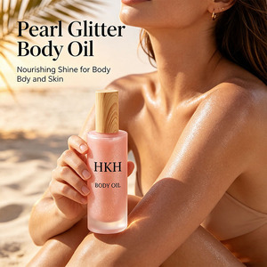 HKH customizable Private Label Fine Pearl Glitter Body Oil <b>Spray</b> Long Lasting Nourishing Whitening Custom Scent Color body oil - Product Image 1