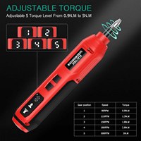 Tournevis électrique sans fil rechargeable 2000 mAh, mini perceuse à moteur sans balais, couple maximal 5 Nm, 3,7 V, ensemble d'outils pour la maison