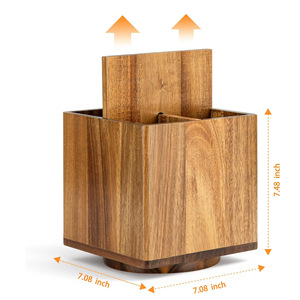 Organisateur de Couverts Rectangulaire en Bois, Style Moderne Minimaliste, Boîte de Rangement pour Vaisselle, Support pour Baguettes, Couteaux, Fourchettes et Ustensiles de Cuisine - Product Image 3