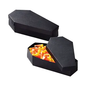 Custom Pink/Purple Black Coffin Magnetic Cardboard Lash Boxes Coffin Shaped Eyelashes Packaging Gift Box Custom Logo For Lashes