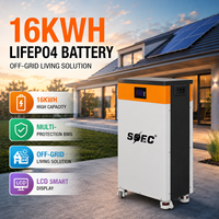 Batterie LiFePO4 SOEC 16 kWh 51,2 V 314 Ah avec BMS 16S 200 A intégré, plus de 6000 cycles, cellules de qualité A, pour stockage d'énergie solaire domestique