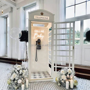 Cabine téléphonique blanche ZKAI, toile de fond <span class=keywords><strong>photo</strong></span>, livre d'or audio, cabine téléphonique londonienne pour la décoration d'événements de mariage - Product Image 1