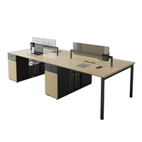 Ensemble de chaises de bureau commerciales de luxe MEKIA, bureau d'ordinateur moderne avec cadre en acier PVC, poste de travail pour 4 personnes, table longue