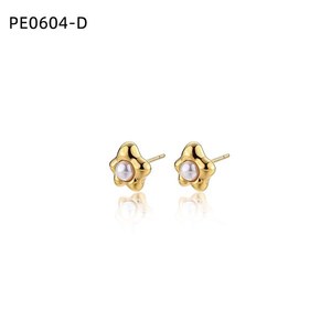 Amy Amy Pearl <b>Stud</b> Earrings 925 <b>Silver</b> Faux Pearl Flower Shape White Classic Style For Women Everyday Wear - Product Image 4