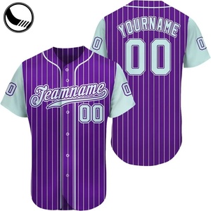 Maillots de baseball rayés pour tout-petits, design uni et vierge, personnalisables - Product Image 1