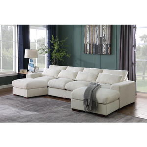 Pzcn nhà vải Hàn Quốc Modular sofa cắt đặt khách sạn phòng khách hiện đại U hình dạng Trắng ghế sofa - Product Image 2