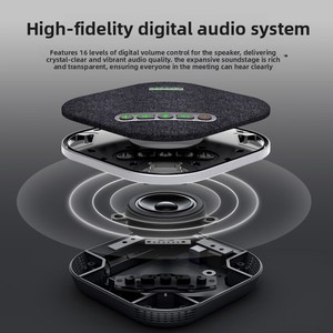 Système de Conférence par Vidéoconférence avec Microphone Omnidirectionnel <span class=keywords><strong>COMI</strong></span>, Microphones en Cascade 1 à 5, Système de Conférence à Capteur Unique de 6 Mètres - Product Image 4