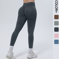 Pantalon de yoga sans couture, taille haute, effet ventre plat, moulant aux hanches, longueur intégrale, absorbant la transpiration, respirant, color block