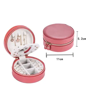 Custom Luxe Meisjes Ring 'Jewlery' Case Kleine 'Jewelery' Draagbare Pu Sieraden Organizer Reizen Opslag Lederen Sieraden Doos