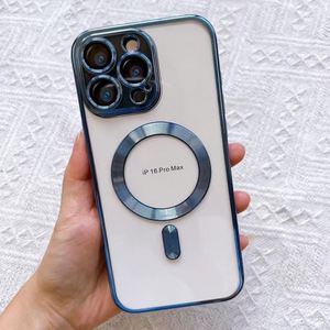 Funda para Teléfono con Carga Inalámbrica Transparente Galvanizada con Succión Magnética para iPhone 17 16 15 14 13 12 11 Pro Max - Product Image 4