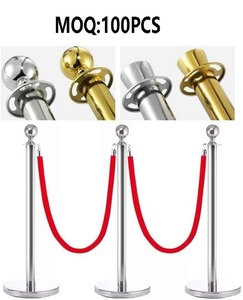 Wedding Supplies Black Silver Gold Queue Rope Barrier Red Carpet Poles Black Quantity <b>Post</b> Stainless Steel Stanchion - Product Image 3