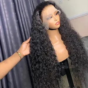 Free Sample Raw Virgin Remy Indian Human Hair Wet And Wavy Water Wave Lace Closure Front Jewish Wig Kosher Wigs