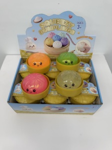 Bolas Antiestrés Sensoriales Blandas de Descompresión con Purpurina en Forma de Dumpling Bao Bun, Juguetes Fidget para Aliviar el Estrés con Caja Vaporizadora - Product Image 2