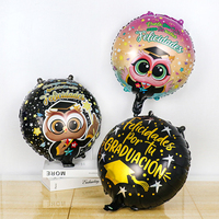 Balon Foil Helium Bulat Ramah Lingkungan Ukuran 18 Inci untuk Dekorasi Pesta Wisuda dan Baby Shower Grosir