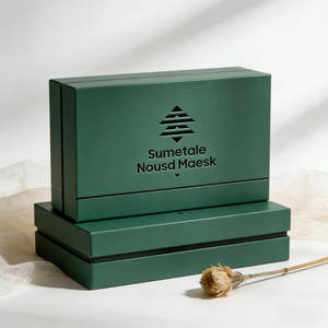 Boîtes cadeaux rigides de luxe personnalisées avec couvercle amovible en papier, pour emballage de perruques cosmétiques, boîte supérieure et inférieure avec doublure en satin - Product Image 2