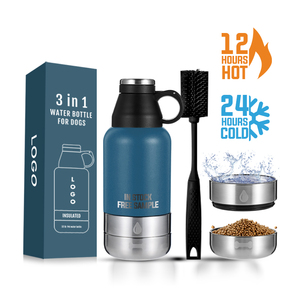 Everich 3 in 1 Multifunctional Design Stainless Steel Double Wall Insulated Pet Feeding <strong>Dog</strong> <strong>Water</strong> <strong>Bottles</strong> for Travel - Product Image 2